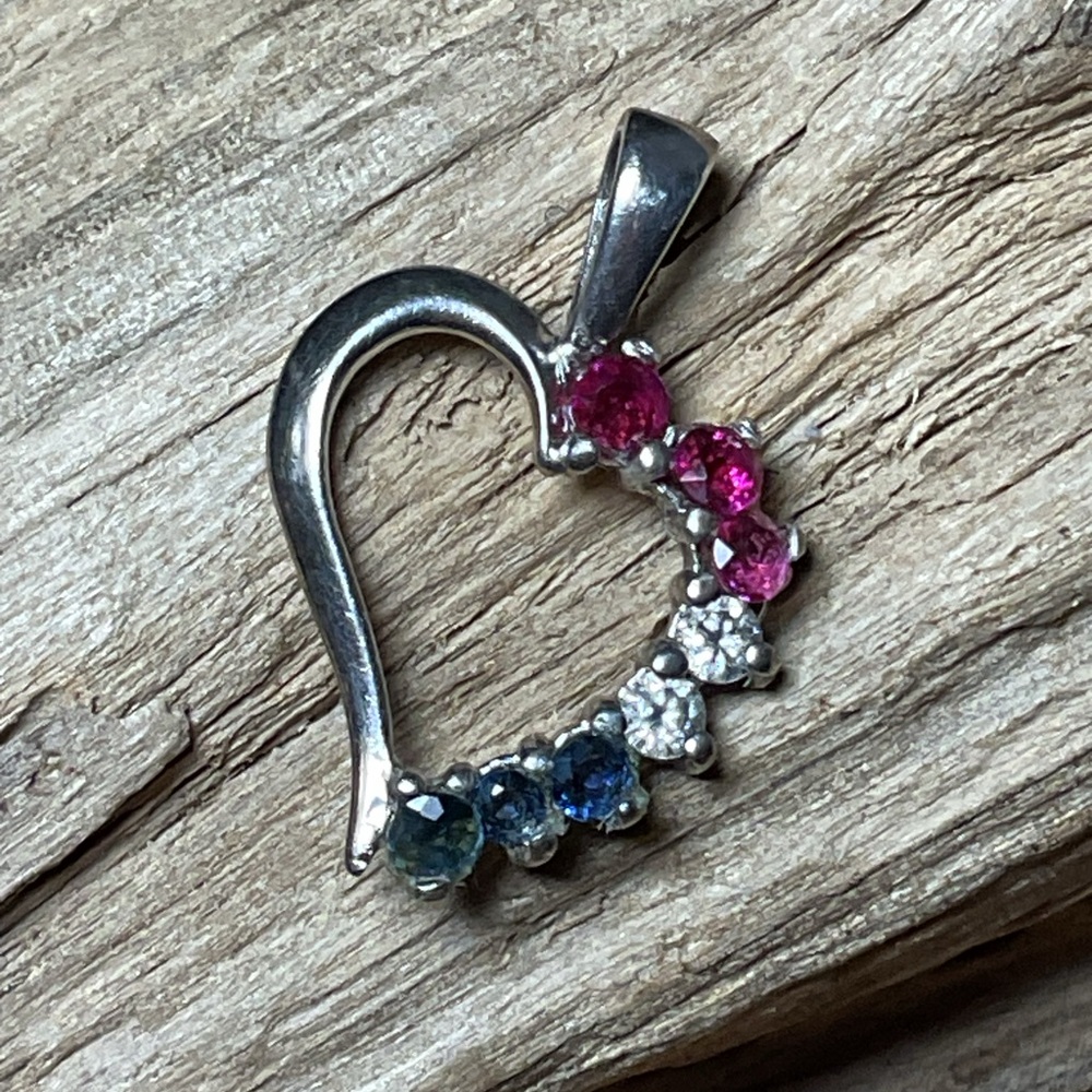 Ruby and Sapphire.925 Silver Pendant 🇺🇸
